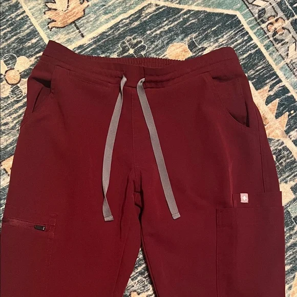 FIGS size XXS Burgundy Pants - Picture 2 of 5